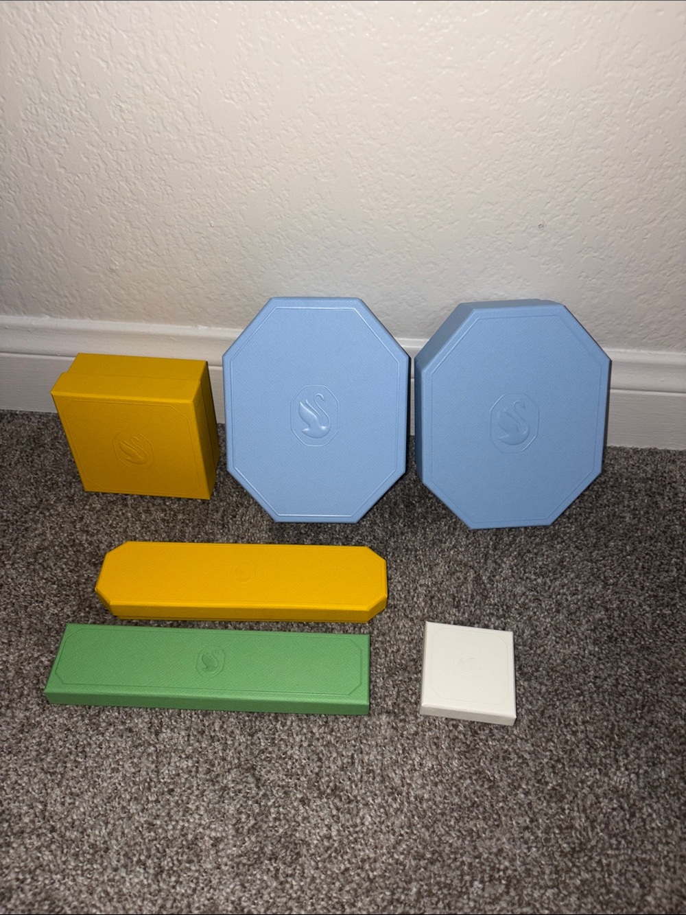 Swarovski Colorful Jewelry Box Set in Blue, Yellow, Green, White